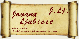 Jovana Ljubišić vizit kartica